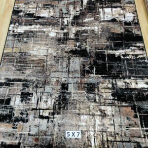 Abstract Area Rug Modern Style | Premium Indian Made Superior Comfort & Construction | Stain Shedding Resistant 5 Feet X 7 Feet