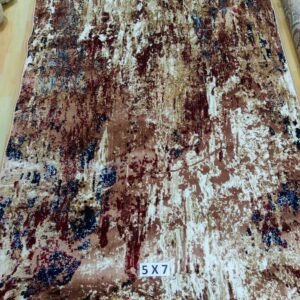 Abstract Area Rug Modern Style | Premium Indian Made Superior Comfort & Construction | Stain Shedding Resistant 5 Feet X 7 Feet