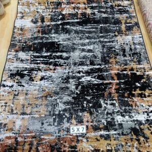 Abstract Area Rug Modern Style | Premium Indian Made Superior Comfort & Construction | Stain Shedding Resistant 5 Feet X 7 Feet