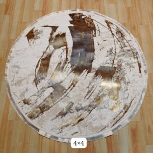 Premium Quality Turkish Modern Round Carpet 4 Feet X 4 Feet
