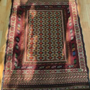 The Afghan hand-spun & hand-knotted Kilims carpets, Ethnic Afghan Red Rug, Ideal for a Farmhouse or Shabby Chic Home Decor, Perfect for a Formal Dining Room or Home Office, 3.0 Feet X 5.0 Feet