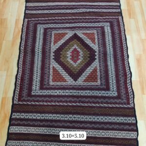 The Afghan hand-spun & hand-knotted Kilims carpets, Ethnic Afghan Red Rug, Ideal for a Farmhouse or Shabby Chic Home Decor, Perfect for a Formal Dining Room or Home Office, 4.0 Feet X 6.0 Feet