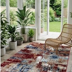 Abstract Area Rug Modern Style | Premium Indian Made Superior Comfort & Construction | Stain Shedding Resistant 6 Feet X 9 Feet