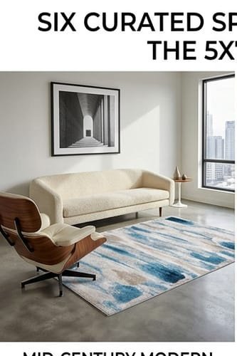 Abstract Area Rug Modern Style | Premium Indian Made Superior Comfort & Construction | Stain Shedding Resistant 6 Feet X 9 Feet - Image 7