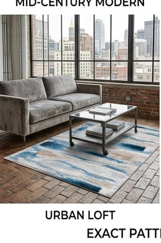 Abstract Area Rug Modern Style | Premium Indian Made Superior Comfort & Construction | Stain Shedding Resistant 6 Feet X 9 Feet - Image 4