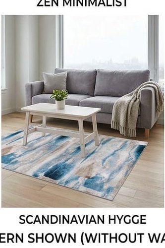 Abstract Area Rug Modern Style | Premium Indian Made Superior Comfort & Construction | Stain Shedding Resistant 6 Feet X 9 Feet - Image 3