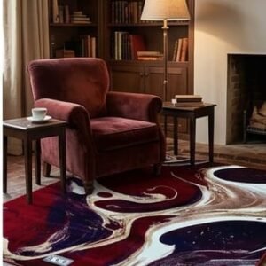 Abstract Area Rug Modern Style | Premium Indian Made Superior Comfort & Construction | Stain Shedding Resistant 6 Feet X 9 Feet