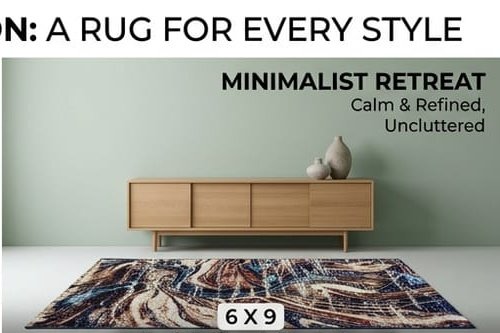 Abstract Area Rug Modern Style | Premium Indian Made Superior Comfort & Construction | Stain Shedding Resistant 6 Feet X 9 Feet - Image 3
