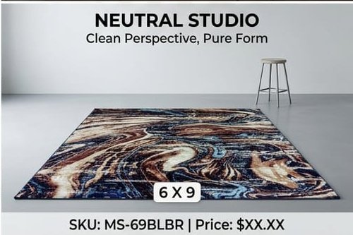 Abstract Area Rug Modern Style | Premium Indian Made Superior Comfort & Construction | Stain Shedding Resistant 6 Feet X 9 Feet