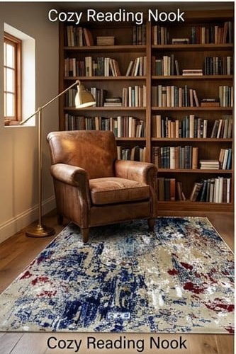 Abstract Area Rug Modern Style | Premium Indian Made Superior Comfort & Construction | Stain Shedding Resistant 6 Feet X 9 Feet - Image 3