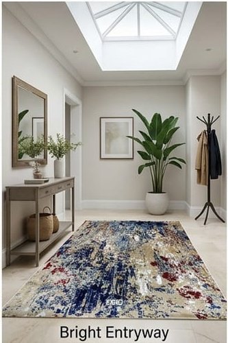 Abstract Area Rug Modern Style | Premium Indian Made Superior Comfort & Construction | Stain Shedding Resistant 6 Feet X 9 Feet - Image 2