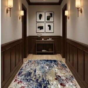 Abstract Area Rug Modern Style | Premium Indian Made Superior Comfort & Construction | Stain Shedding Resistant 6 Feet X 9 Feet
