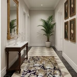 Abstract Area Rug Modern Style | Premium Indian Made Superior Comfort & Construction | Stain Shedding Resistant 6 Feet X 9 Feet