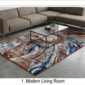 Abstract Area Rug Modern Style | Premium Indian Made Superior Comfort & Construction | Stain Shedding Resistant 6 Feet X 9 Feet
