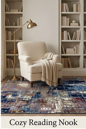 Abstract Area Rug Modern Style | Premium Indian Made Superior Comfort & Construction | Stain Shedding Resistant 6 Feet X 9 Feet - Image 4