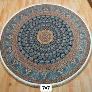 Ultra Premium Highest Density Imported Round Irani Persian Silk Carpet for Your Living Room, Hall & Dinning Area 7 feet x 7 feet