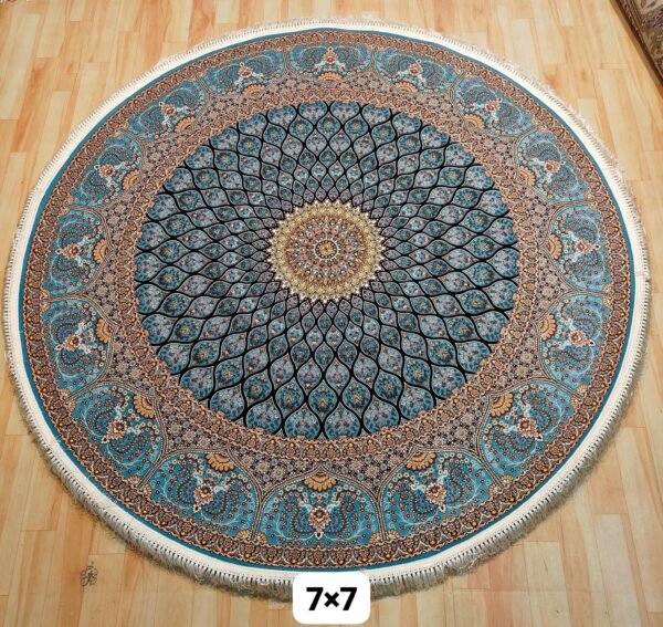 Ultra Premium Highest Density Imported Round Irani Persian Silk Carpet for Your Living Room, Hall & Dinning Area 7 feet x 7 feet