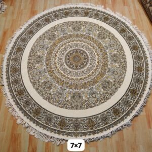 Ultra Premium Highest Density Imported Round Irani Persian Silk Carpet for Your Living Room, Hall & Dinning Area 7 feet x 7 feet