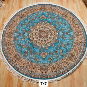 Ultra Premium Highest Density Imported Round Irani Persian Silk Carpet for Your Living Room, Hall & Dinning Area 7 feet x 7 feet
