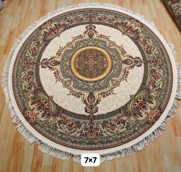 Ultra Premium Highest Density Imported Round Irani Persian Silk Carpet for Your Living Room, Hall & Dinning Area 7 feet x 7 feet