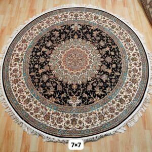 Ultra Premium Highest Density Imported Round Irani Persian Silk Carpet for Your Living Room, Hall & Dinning Area 7 feet x 7 feet