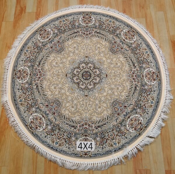 Ultra Premium Highest Density Imported Round Irani Persian Silk Carpet for Your Living Room, Hall & Dinning Area 4 feet x 4 feet