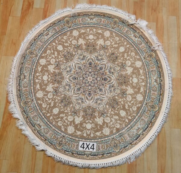 Ultra Premium Highest Density Imported Round Irani Persian Silk Carpet for Your Living Room, Hall & Dinning Area 4 feet x 4 feet