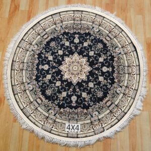 Ultra Premium Highest Density Imported Round Irani Persian Silk Carpet for Your Living Room, Hall & Dinning Area 4 feet x 4 feet
