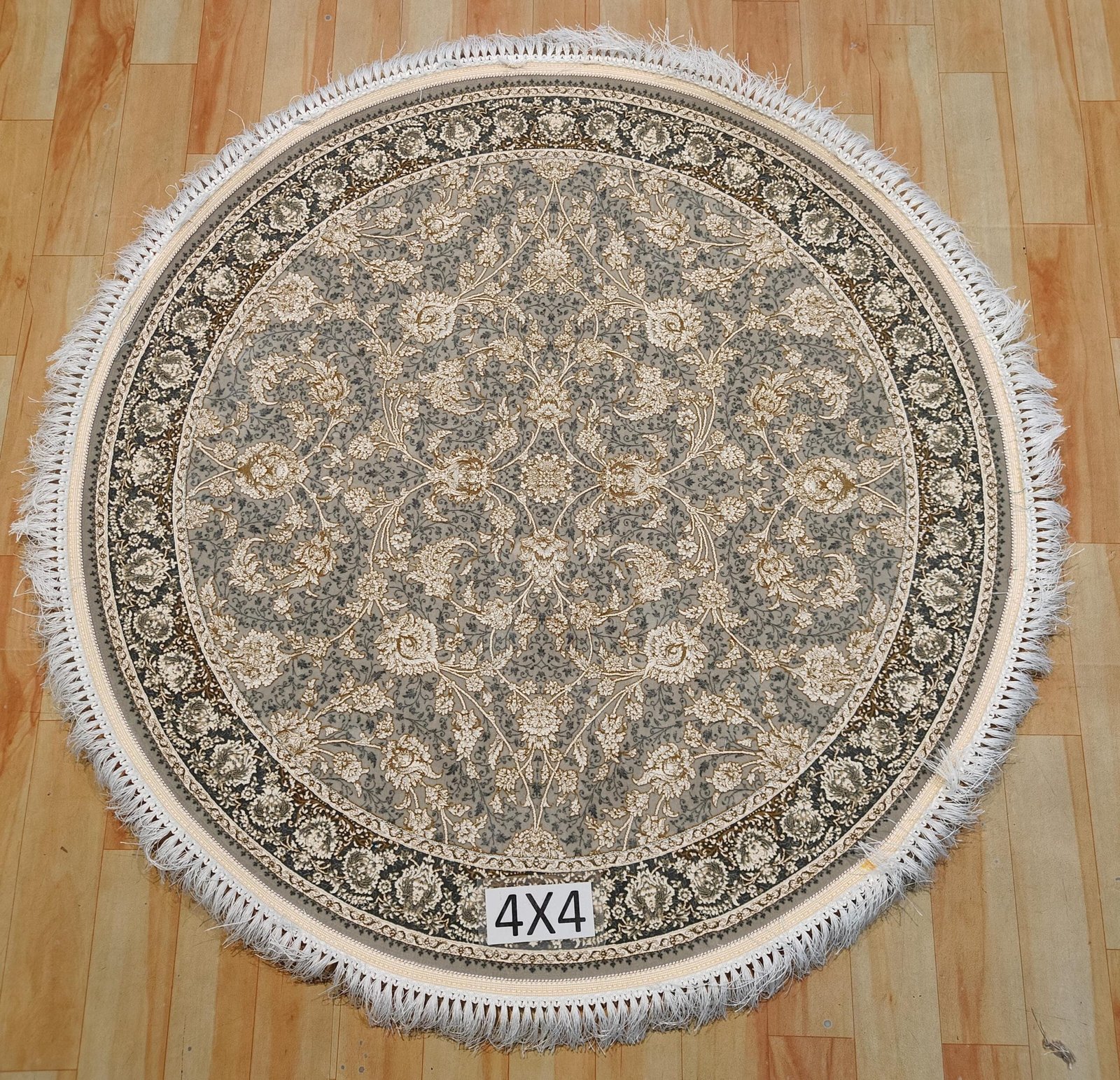 Ultra Premium Highest Density Imported Round Irani Persian Silk Carpet for Your Living Room, Hall & Dinning Area 4 feet x 4 feet