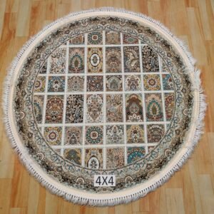 Ultra Premium Highest Density Imported Round Irani Persian Silk Carpet for Your Living Room, Hall & Dinning Area 4 feet x 4 feet
