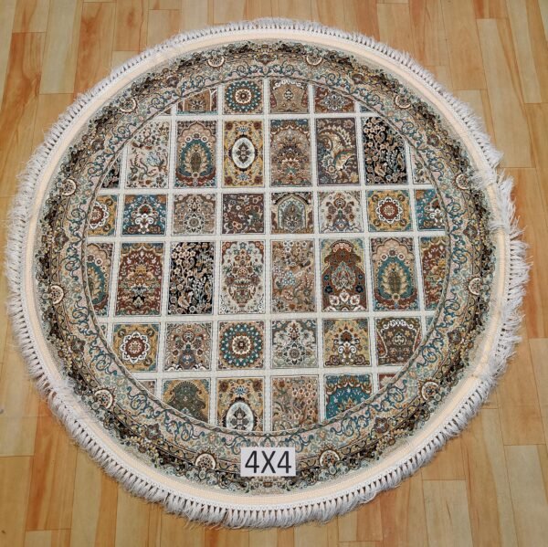 Ultra Premium Highest Density Imported Round Irani Persian Silk Carpet for Your Living Room, Hall & Dinning Area 4 feet x 4 feet