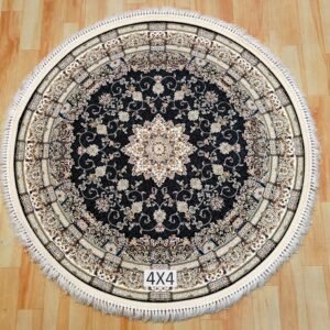Ultra Premium Highest Density Imported Round Irani Persian Silk Carpet for Your Living Room, Hall & Dinning Area 4 feet x 4 feet