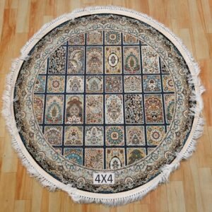 Ultra Premium Highest Density Imported Round Irani Persian Silk Carpet for Your Living Room, Hall & Dinning Area 4 feet x 4 feet