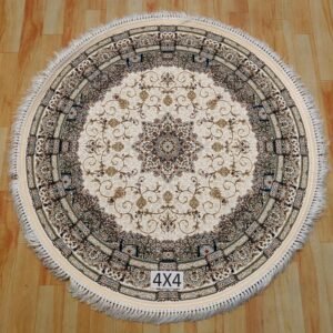 Ultra Premium Highest Density Imported Round Irani Persian Silk Carpet for Your Living Room, Hall & Dinning Area 4 feet x 4 feet
