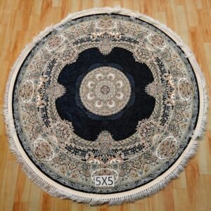 Ultra Premium Highest Density Imported Round Irani Persian Silk Carpet for Your Living Room, Hall & Dinning Area 5 feet x 5 feet