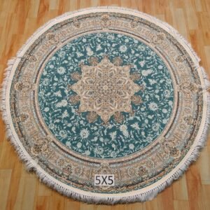 Ultra Premium Highest Density Imported Round Irani Persian Silk Carpet for Your Living Room, Hall & Dinning Area 5 feet x 5 feet
