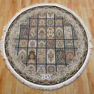 Ultra Premium Highest Density Imported Round Irani Persian Silk Carpet for Your Living Room, Hall & Dinning Area 5 feet x 5 feet