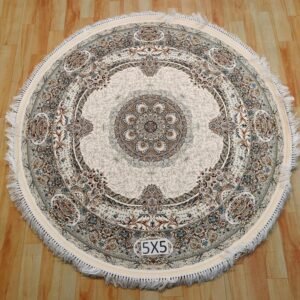 Ultra Premium Highest Density Imported Round Irani Persian Silk Carpet for Your Living Room, Hall & Dinning Area 5 feet x 5 feet