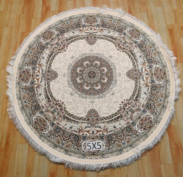 Ultra Premium Highest Density Imported Round Irani Persian Silk Carpet for Your Living Room, Hall & Dinning Area 5 feet x 5 feet