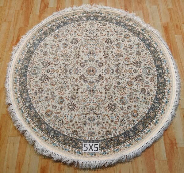 Ultra Premium Highest Density Imported Round Irani Persian Silk Carpet for Your Living Room, Hall & Dinning Area 5 feet x 5 feet