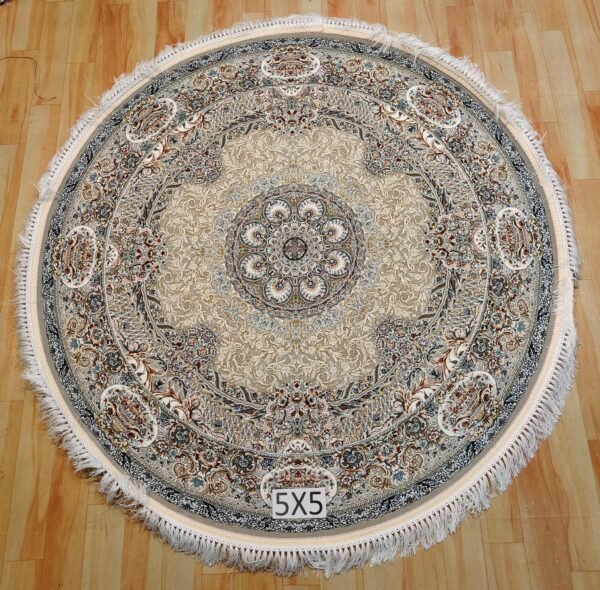 Ultra Premium Highest Density Imported Round Irani Persian Silk Carpet for Your Living Room, Hall & Dinning Area 5 feet x 5 feet
