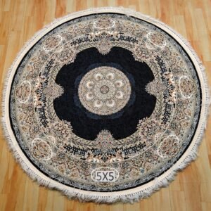 Ultra Premium Highest Density Imported Round Irani Persian Silk Carpet for Your Living Room, Hall & Dinning Area 5 feet x 5 feet