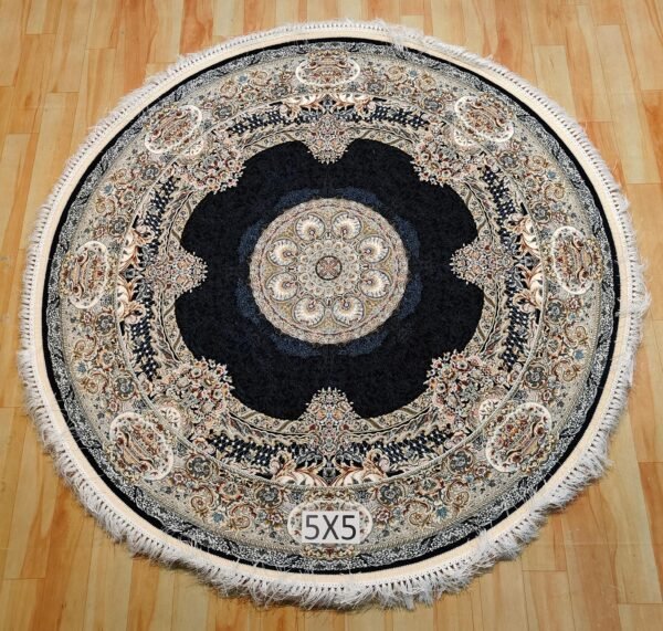Ultra Premium Highest Density Imported Round Irani Persian Silk Carpet for Your Living Room, Hall & Dinning Area 5 feet x 5 feet