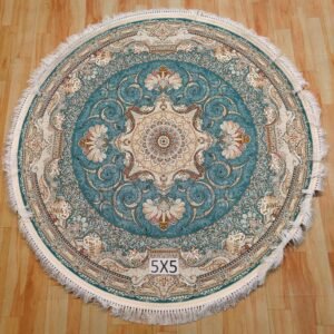 Ultra Premium Highest Density Imported Round Irani Persian Silk Carpet for Your Living Room, Hall & Dinning Area 5 feet x 5 feet