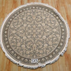 Ultra Premium Highest Density Imported Round Irani Persian Silk Carpet for Your Living Room, Hall & Dinning Area 5 feet x 5 feet