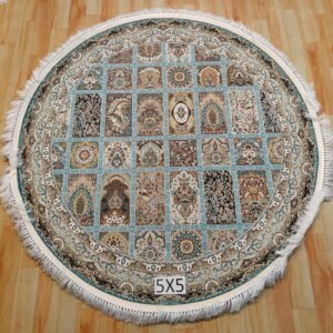 Ultra Premium Highest Density Imported Round Irani Persian Silk Carpet for Your Living Room, Hall & Dinning Area 5 feet x 5 feet