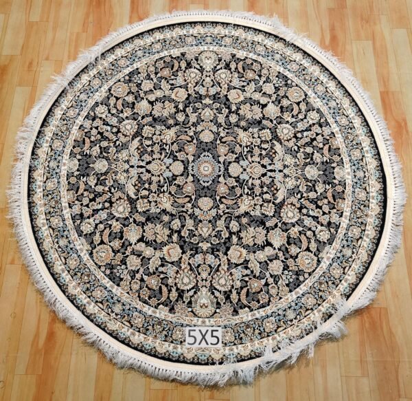Ultra Premium Highest Density Imported Round Irani Persian Silk Carpet for Your Living Room, Hall & Dinning Area 5 feet x 5 feet