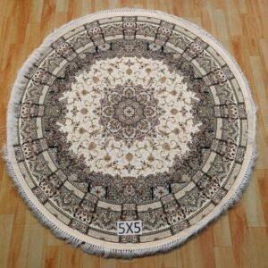 Ultra Premium Highest Density Imported Round Irani Persian Silk Carpet for Your Living Room, Hall & Dinning Area 5 feet x 5 feet