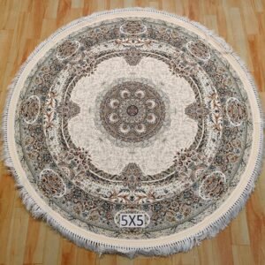 Ultra Premium Highest Density Imported Round Irani Persian Silk Carpet for Your Living Room, Hall & Dinning Area 5 feet x 5 feet