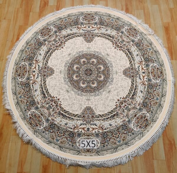Ultra Premium Highest Density Imported Round Irani Persian Silk Carpet for Your Living Room, Hall & Dinning Area 5 feet x 5 feet